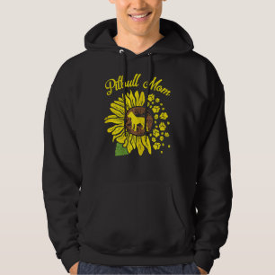Sudadera Mujer Pitbull Mamá Sunflower Paw Pittie Dueño de p