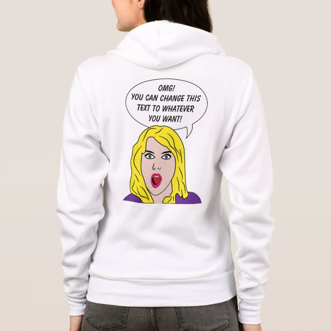SUDADERA MUJER RETRO CON SU TEXTO (Reverso)