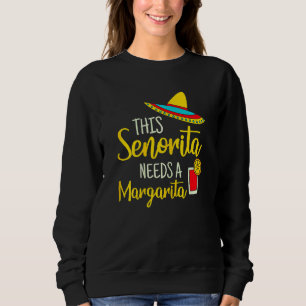 Sudadera Mujer Senorita Margarita Mexicana Fiesta Cinco De
