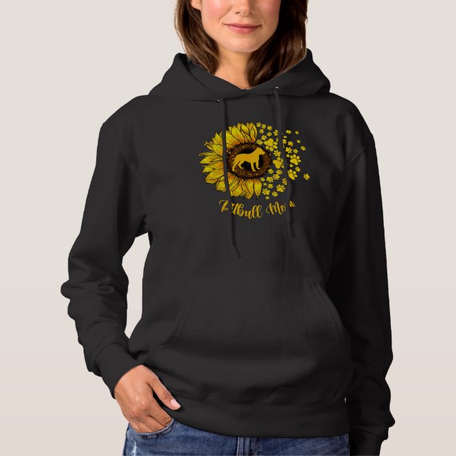 Sudadera Mujer Sunflower Pitbull Mamá Perro Lover 438 (Anverso)