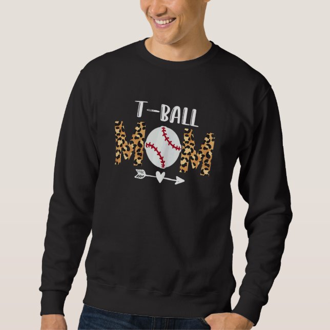 Sudadera Mujer Teeball Mamá Tball Mamá Leopardo Para Mujere (Anverso)
