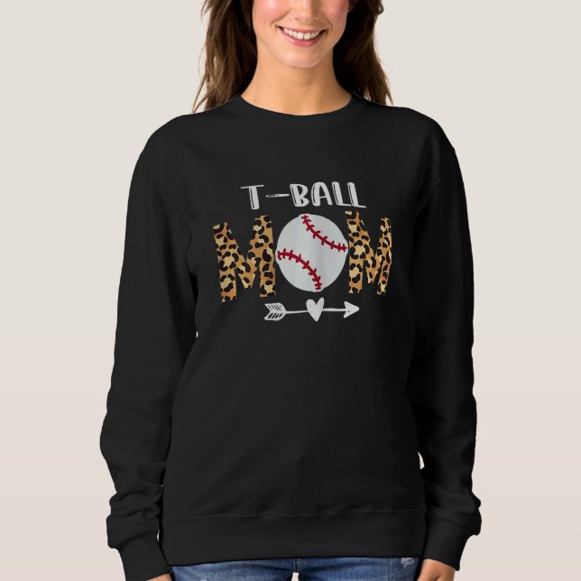 Sudadera Mujer Teeball Mamá Tball Mamá Leopardo Para Mujere (Anverso)