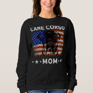 Sudadera Mujer Usa Cane Corso Mamá Perro Bandera Estadounid