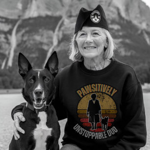 Sudadera Mujer Veterana y su Perro: ¡Imparablemente Positiv