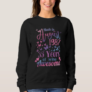 Sudadera Mujeres 35 Agosto 1987 Aniversario De Agosto De 19
