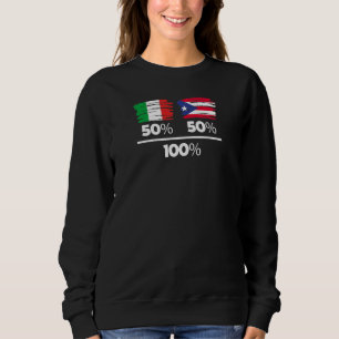 Sudadera Mujeres 50 Italia 50 Puerto Rico 100 Puertorriqueñ