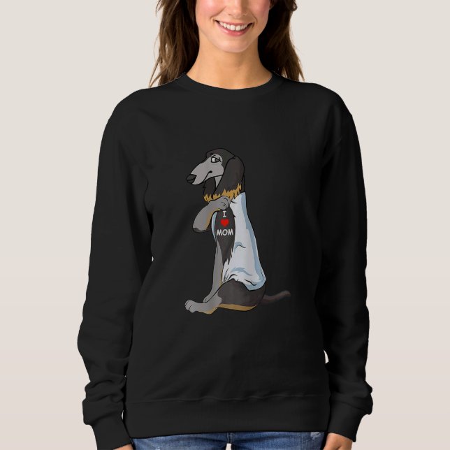 Sudadera Mujeres a las que amo a mamá Tattoo Saluki (Anverso)