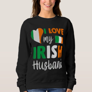 Sudadera Mujeres a las que amo a mi marido irlandés bandera