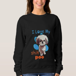 Sudadera Mujeres a las que amo mi Shih Poo Mejor Paw de Per