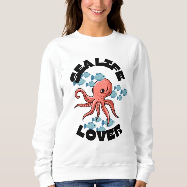 Sudadera mujeres amantes de la vida marina pulpos mujeres s (Anverso)
