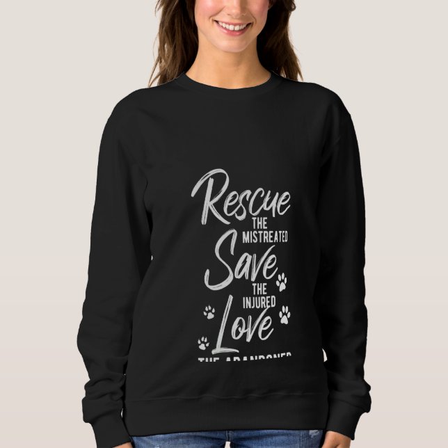 Sudadera Mujeres Animales Rescatan Salvar el Amor (Anverso)