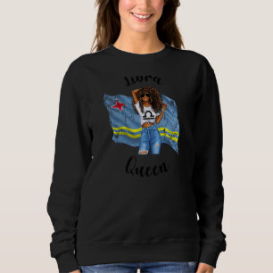 Sudadera Mujeres Aruba Libra Reina Afro Cabello Africano Ar