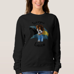 Sudadera Mujeres Bahamas Reina Escorpio Afro Pelo Africano 