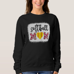 Sudadera Mujeres blanqueadas Softball Mamá Juego de Softbol
