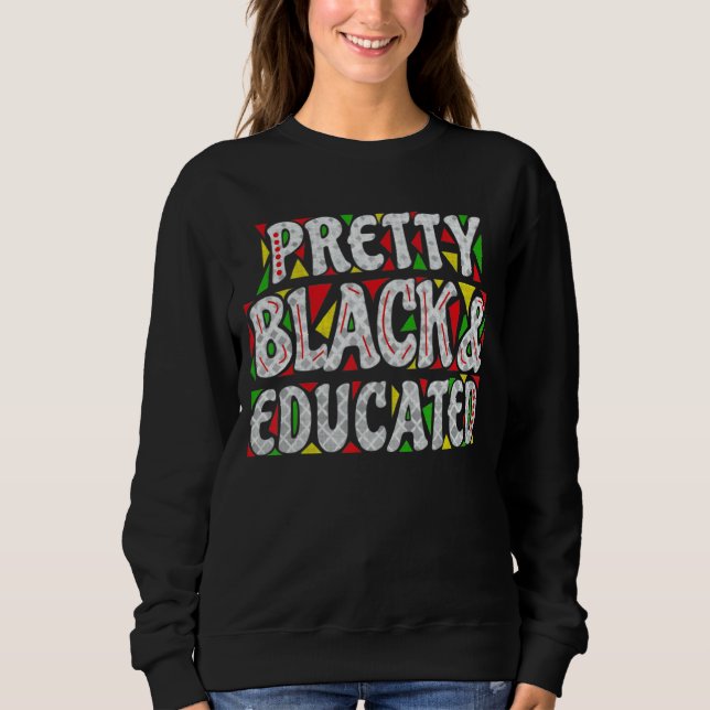Sudadera Mujeres Bonitos Negra Y Amer Africano Educado (Anverso)
