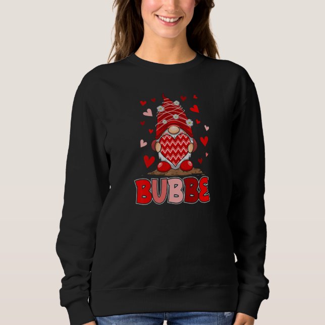 Sudadera Mujeres Bubbe Gnome Heart Daisy Valentine Cute Gra (Anverso)