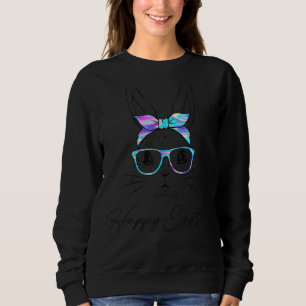Sudadera Mujeres Bunny Face Leopard Glasses Cabeza Happy Ea