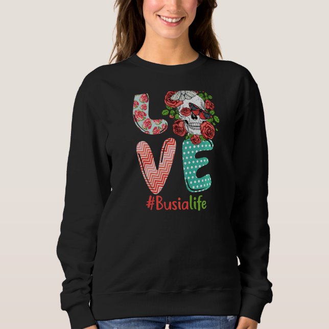 Sudadera Mujeres Busia Life Love Abuela Skull Rosa disfraz (Anverso)