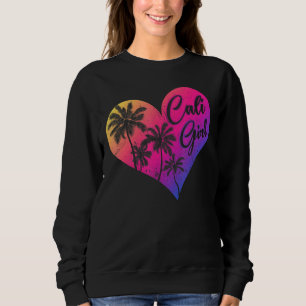 Sudadera Mujeres Cali Chica Vintage California Heart Palm T