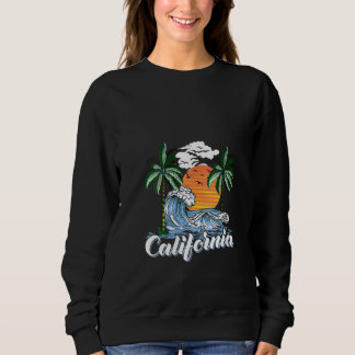 Sudadera Mujeres California Atardecer Tropical Cali Olas de