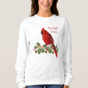 Sudadera Mujeres cardinales rojas del pájaro de la estaci