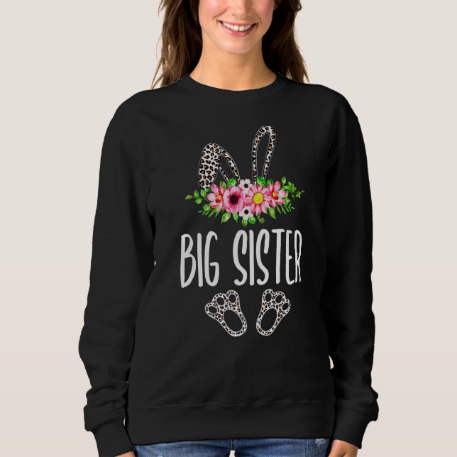 Sudadera Mujeres Chica Flor Leopardo Gran Hermana Bunny Hap (Anverso)