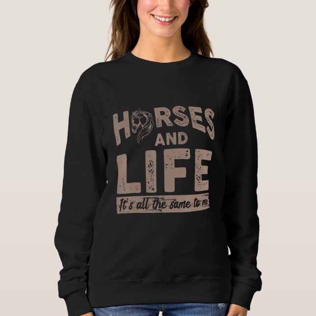 Sudadera Mujeres Chicas de caballos me encantan mis caballo (Anverso)