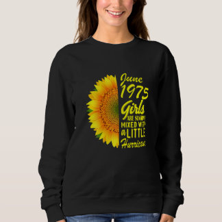 Sudadera Mujeres Chicas de junio de 1975 Girasol 47º cumple