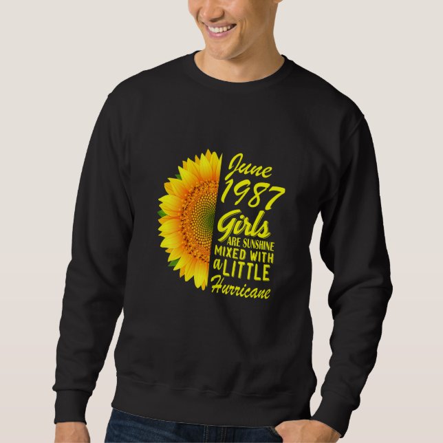 Sudadera Mujeres Chicas de junio de 1987 Sunflower 35º cump (Anverso)