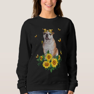 Sudadera Mujeres chicas Mamá Bulldog Inglés Perro Girasol