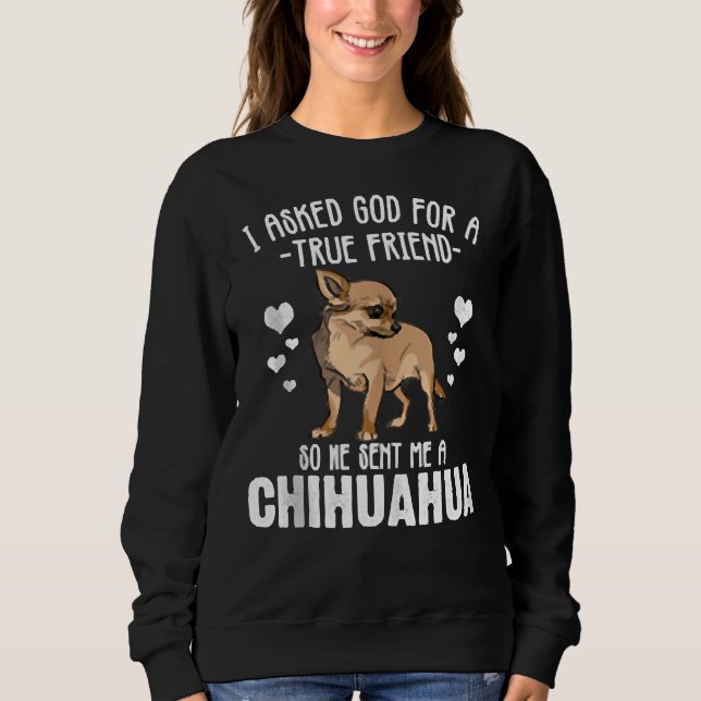Sudadera Mujeres Chihuahua A Las Que Dios Me Envió Un Tanqu (Anverso)