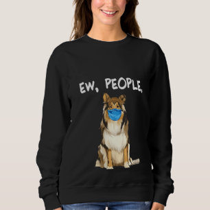 Sudadera Mujeres Collie Ew People Perro con máscara de cara