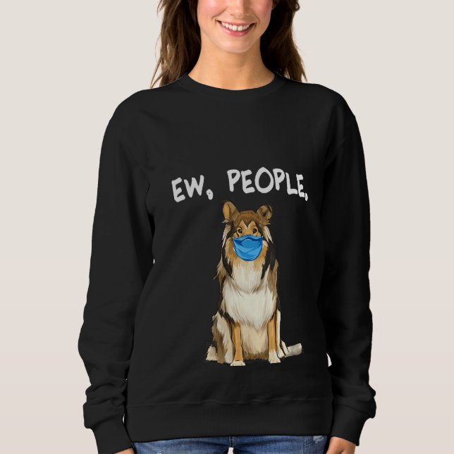 Sudadera Mujeres Collie Ew People Perro con máscara de cara (Anverso)