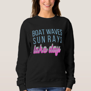 Sudadera Mujeres Cutas Olas de Barco Sun Rays Lake Days T