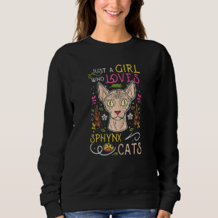 Sudadera Mujeres Cute Gato Sin Cabello Sólo Un Chica Que Am