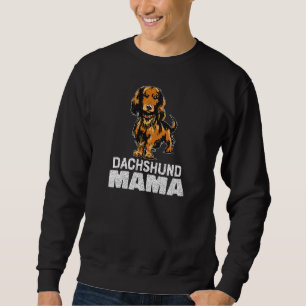 Sudadera Mujeres Dachshund de pelo largo Mama Mujeres