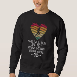Sudadera Mujeres de atletismo de fondo Versículo de la Bibl