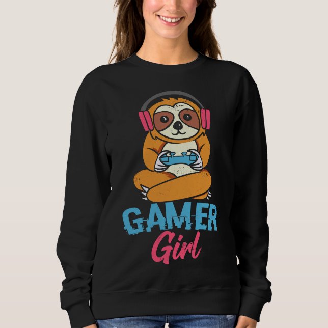 Sudadera Mujeres de juegos de eslogan de Chica gamer (Anverso)
