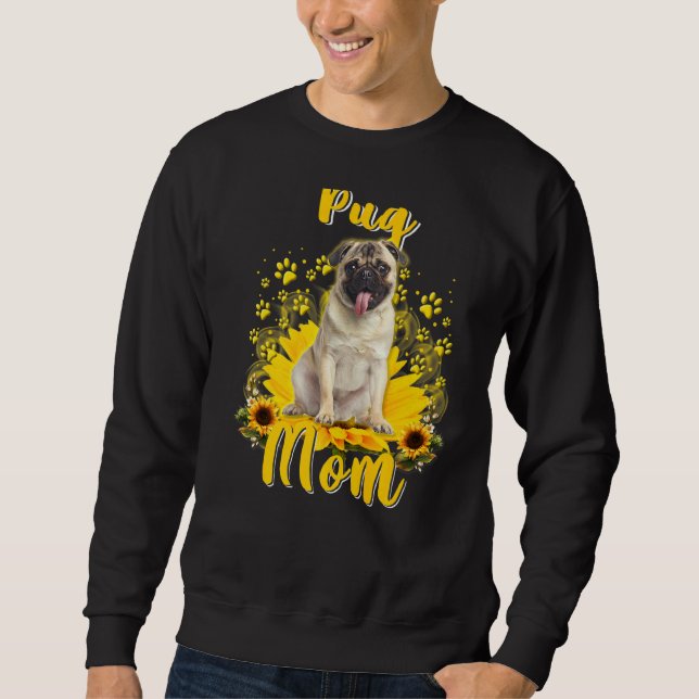 Sudadera Mujeres de la madre del perro de la pug del giraso (Anverso)