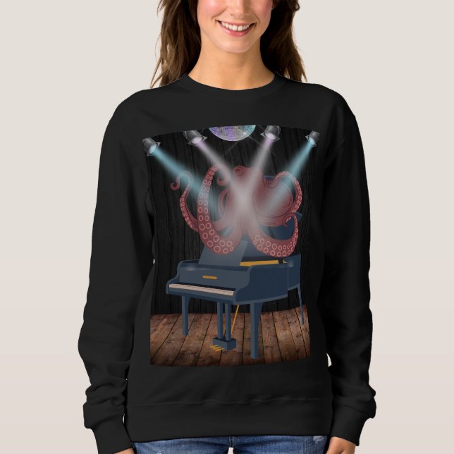 Sudadera Mujeres de Piano de pulpo caprichoso caprichoso (Anverso)
