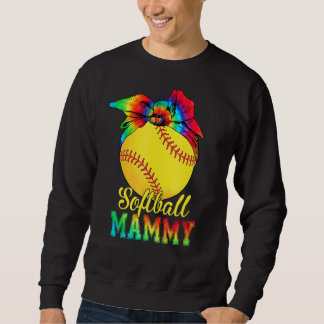 Sudadera Mujeres de Softball Mammy Tie Dye Softball Madre D