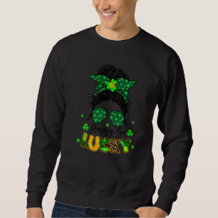 Sudadera Mujeres Día de San Patricio Feliz Alegre Desordena
