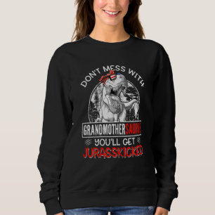 Sudadera Mujeres divertidas Retro Abuela Dinosaurio