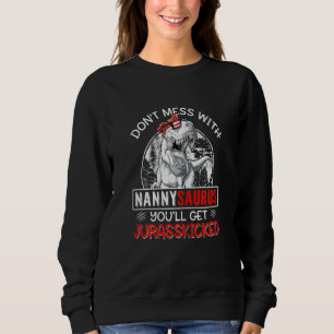 Sudadera Mujeres divertidas Retro Nannysaurus Dinosaur Rex