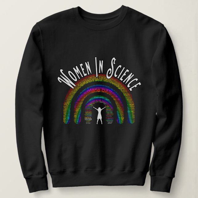 Sudadera Mujeres En Ciencia Rainbow Word Fill Design (Anverso del diseño)