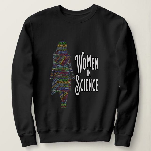 Sudadera Mujeres En Ciencia Relleno De Palabras De Silhouet (Anverso del diseño)