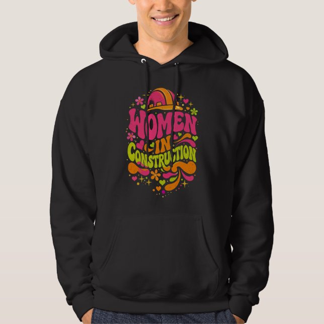 Sudadera Mujeres en la Construcción Empoderamiento Retro (Anverso)