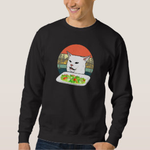 Sudadera Mujeres Enfadadas Gritando A Gato Confundido En La