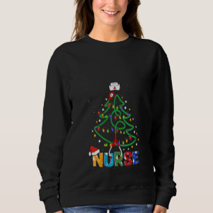 Sudadera Mujeres Enfermeras Árbol de Navidad Stethoscope Rn