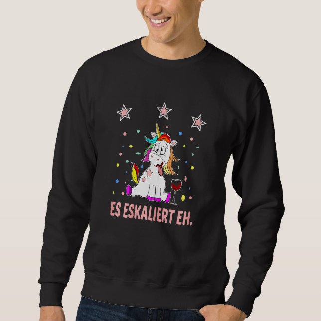 Sudadera Mujeres Es Escaliert Eh Sauf Unicorn Vino diciendo (Anverso)